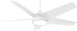 Minka Aire F781L-WHF Chubby Modern Flat White 58" Home Ceiling Fan