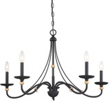 Minka Lavery 1044-677 Westchester County Sand Coal With Skyline Gold Leaf Hanging Chandelier