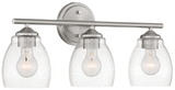 Minka Lavery 2433-84 Winsley Brushed Nickel 3-Light Bathroom Lighting Fixture