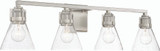 Minka Lavery 2474-84 Chatham Square Bath Brushed Nickel 4-Light Bathroom Wall Light Fixture