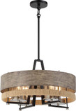 Minka Lavery 2764-733 Silver Creek Modern Stone Grey, Coal, and Brushed Nickel Drum Hanging Light Fixture