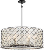 Minka Lavery 2866-66A Sheer Elegance Contemporary Coal 28" Drum Hanging Lamp