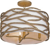 Minka Lavery 3715-788 Branch Reality Contemporary Ashen Gold Flush Ceiling Light Fixture