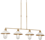 Minka Lavery 5137-799 Downtown Edison Modern White And Soft Brass Island Lighting