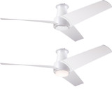 Modern Fan Company AMB-FM-MW-56-MW Ambit Flush DC Modern Matte White w/ Matte White Blades LED 56" Home Ceiling Fan