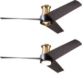 Modern Fan Company AMB-FM-SBMB-56-EB Ambit Flush DC Modern Satin Brass / Matte Black w/ Ebony Blades LED 56" Ceiling Fan