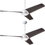 Modern Fan Company AMB-MW-56-EB Ambit DC Modern Matte White w/ Ebony Blades LED 56" Ceiling Fan