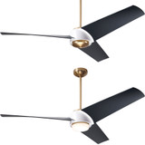 Modern Fan Company AMB-SBMW-56-MB Ambit DC Contemporary Satin Brass / Matte White w/ Matte Black Blades LED 56" Ceiling Fan