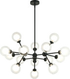 Matteo C33015MB Solaris Modern Matte Black LED Lighting Chandelier
