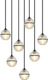 Matteo C33107MB Misty Contemporary Matte Black Multi Pendant Lamp