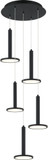 Matteo C37705MB Extraterrestrial Contemporary Matte Black LED Multi Drop Ceiling Lighting