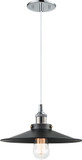 Matteo C46112CHBK Bulstrode's Workshop Modern Chrome / Black 11.75" Mini Ceiling Pendant Light