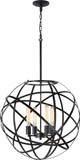 Matteo C57804BK Atom Contemporary Black 23" Drop Lighting Fixture