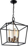 Matteo C61704RB Scatola Contemporary Rusty Black + Aged Gold Brass 16" Foyer Light Fixture