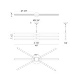 Matteo C64769MBCH Lineare Modern Matte Black and Chrome LED Chandelier Lamp