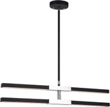 Matteo C64738MBCH Lineare Contemporary Matte Black and Chrome LED Chandelier Lighting