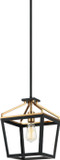 Matteo C67001BKAG Mavonshire Contemporary Black / Aged Gold Brass Foyer Light Fixture