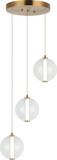 Matteo C69603AGCL Belange Modern Aged Gold Brass LED Multi Hanging Lamp