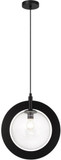 Matteo C80711BKCL Astro Contemporary Black 10" Mini Pendant Light Fixture