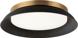 Matteo M12515MBAG Finley Contemporary Matte Black + Aged Gold Brass LED 15" Flush Lighting