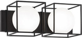 Matteo S03802BK Squircle Modern Black 2-Light Bathroom Lighting Fixture