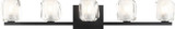 Matteo S04105MB Carleton Modern Matte Black Halogen 5-Light Vanity Light