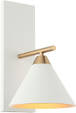 Matteo S10601WH Bliss Modern Brass / White Wall Light Sconce