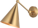 Matteo S16511AG Pearson Modern Aged Gold Brass Swing Arm Wall Lamp