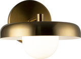 Matteo W34401AGOP Creston Modern Aged Gold Brass LED Lamp Sconce