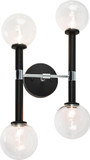 Matteo W75304BKCL Stellar Modern Black Wall Light Sconce