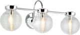 Matteo W84003CHCL Ridge Modern Chrome 3-Light Bath Light Fixture