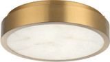 Matteo X05911AG Marblestone Modern Aged Gold Brass LED 15" Overhead Light Fixture