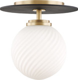 Mitzi H200501S-AGB-BK Ellis Modern Aged Brass / Black LED 7" Ceiling Lighting
