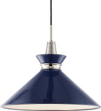 Mitzi H251701L-PN-NVY Kiki Modern Polished Nickel / Navy 18" Ceiling Pendant Light