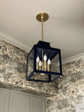 Mitzi H259704S-AGB-NVY Leigh Contemporary Aged Brass / Navy Mini Pendant Lighting Fixture