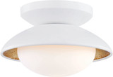 Mitzi H368601S-WH-GL Cadence Modern White/Gold Leaf 6.75" Overhead Light Fixture