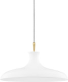 Mitzi H421701L-AGB/WH Cassidy Modern Aged Brass / White " Pendant Light