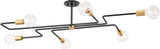 Mitzi H488606L-AGB/TBK Jena Modern Aged Brass and Textured Black Combo 41" Ceiling Light Fixture