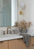 Mitzi H743101-AGB/TWH Hattie Modern Aged Brass/Textured White Combo Wall Sconce Light