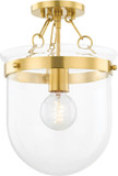 Mitzi H763601-AGB Dunbar Contemporary Aged Brass Flush Mount Lighting