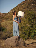 Mitzi HL1042201-AGB/CDB Russo Contemporary Aged Brass / Ceramic Washed Cobalt Table Lamp