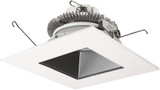 Nora NLCBC2-656TWPW/10 Cobalt Contemporary Pewter / White LED 6" Click Square Retrofit Reflector with Square Aperture Down Lighting Insert
