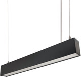 Nora NLUD-4334B L-Line Indirect / Direct Contemporary Black LED 4ft Linear Pendant Lighting / Bathroom Lighting Fixture