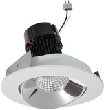 Nora NPRLV-4RCCMPW 4 Inch Pearl Contemporary Clear / Matte Powder White LED Round Adjustable Cone Retrofit Recessed Lighting Insert