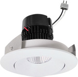 Nora NPRLV-4RCMPW 4 Inch Pearl Modern Matte Powder White LED Round Adjustable Cone Retrofit Recessed Lighting Insert