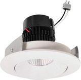 Nora NPRLV-4RCWW 4 Inch Pearl Modern White LED Round Adjustable Cone Retrofit Recessed Light Insert