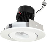 Nora NPRLV-4RGMPW 4 Inch Pearl Modern Matte Powder White LED Round Adjustable Gimbal Retrofit Recessed Light Insert