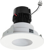 Nora NPRLV-4RPHMPW 4 Inch Pearl Contemporary Matte Powder White LED Round Pinhole Retrofit Recessed Light Insert