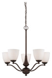 Nuvo 605135 Patton 25 Inch Diameter 5 Light Prairie Bronze Chandelier Lamp