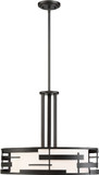 Nuvo 60-6435 Lansing Modern Textured Black Drum Drop Ceiling Lighting